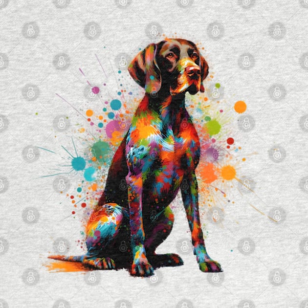 Colorful German Shorthaired Pointer in Splash Paint Style by ArtRUs